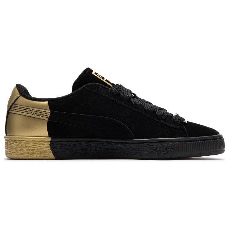 Puma Suede Dance Crew Comfortable Versatile Lightweight Low-Top Sneakers Unisex Sneakers Black Gold 398306-01
