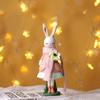 Cute Rabbit Statue Animal Sculpture Easter Party Supplies Figurines Craft Living Room Desktop Ornament Easter Rabbit Decoration