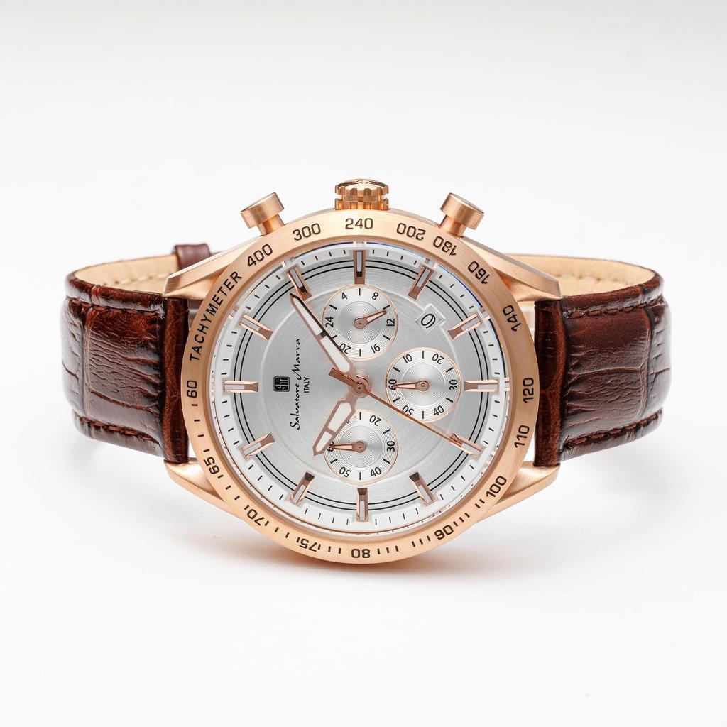 Часы Business Analog Chronograph Black Quartz с крестом для часов PGWH [Salvatore Marra] Мужские [Товар]