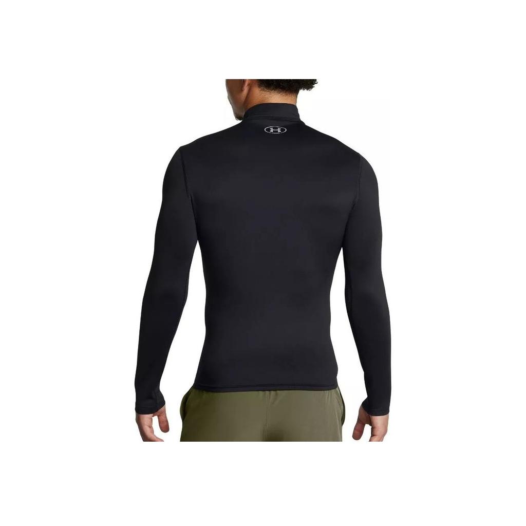 Under Armour Футболка Coldgear Solid Slim Fit Stand Collar с длинным рукавом, универсальная, мужская, черная 1386942-001