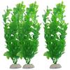 3 Piece Aquarium Fish Tank Green Plastic Artificial Plants 10.6“ Height