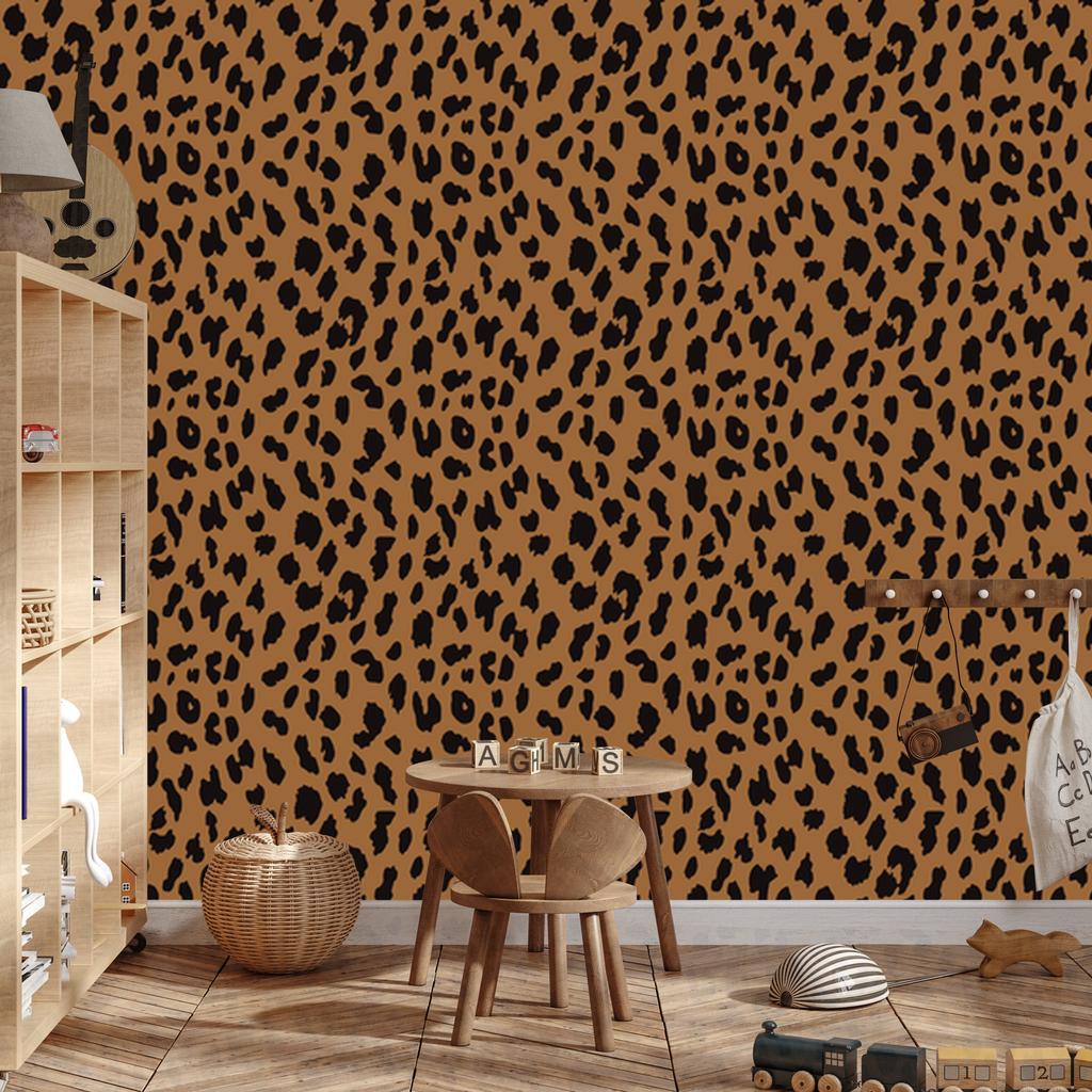 Animal Skin Wallpaper Rust, Gold and Orange 50x1000