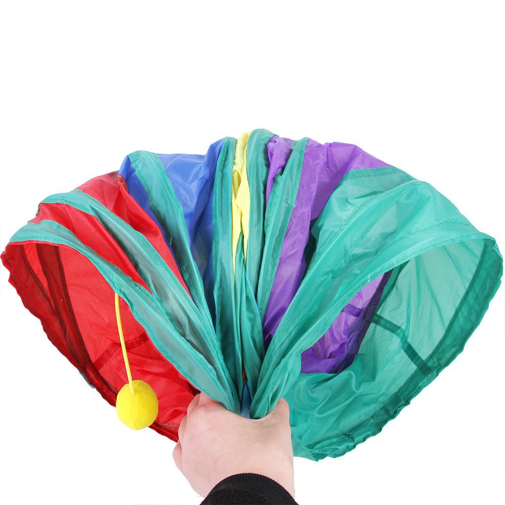 Foldable Rainbow Cat Tunnel: Interactive Cross-Border Play Tube for Cats