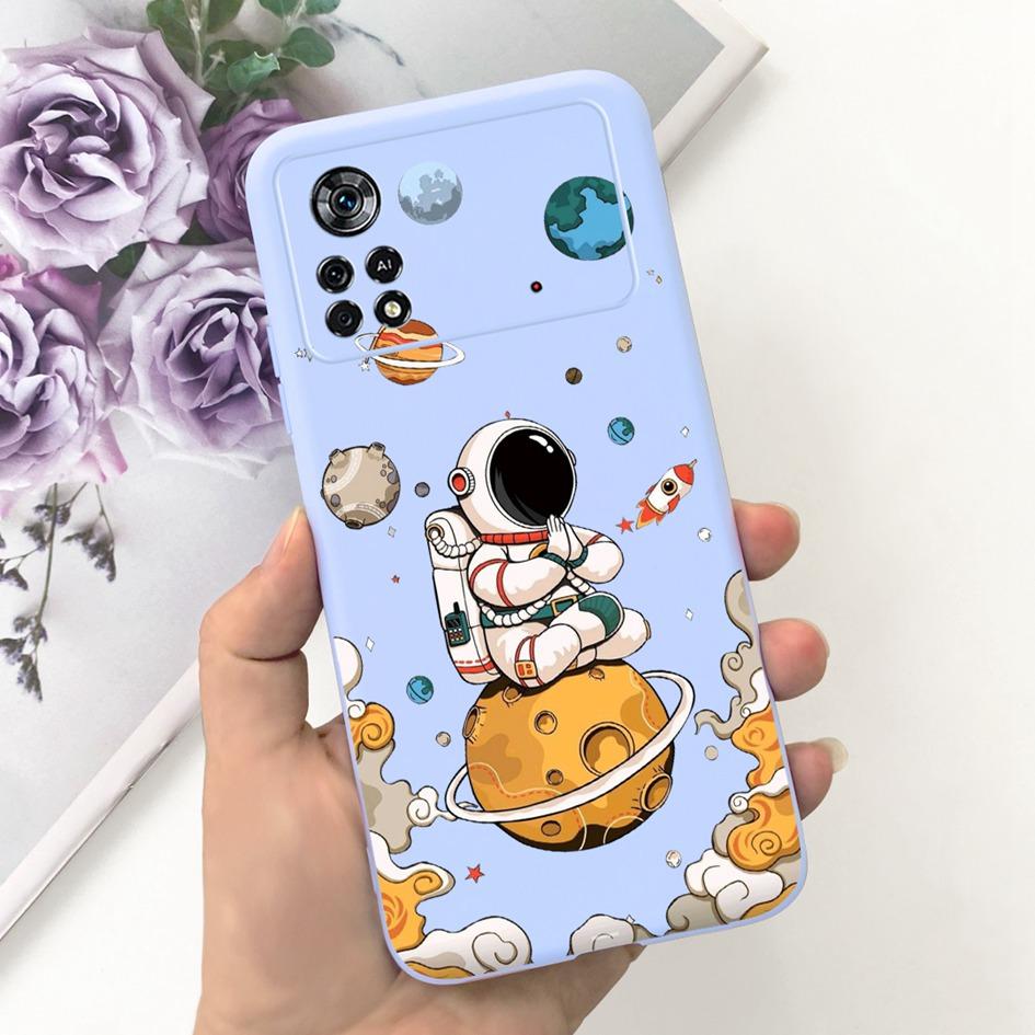 For Xiaomi Poco X4 Pro 5G Case Cute Astronaut Shockproof Silicone Soft Funda Phone Cover For Xiomi Poco X4 Pro Protective Bumper