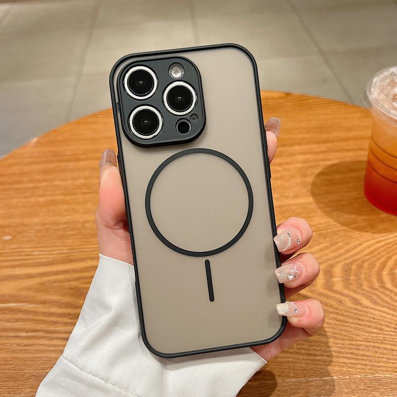 Для беспроводной зарядки MagSafe тонкий чехол для телефона iPhone 16 Pro Max 16E 15 Pro 14 13 мягкий край противоударный матовый прозрачный магнитный чехол