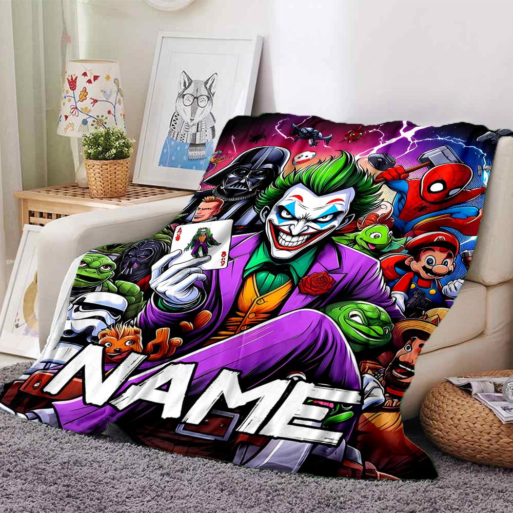 Customiz Name Personality Harley Quinn and the Joker Blanket Soft &Warm Sofa Office Bed Travel Lunch Break Blanket, Gift Suitable All Seasons