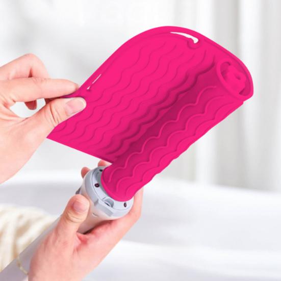 Curling Iron Heat Resistant Mat Anti-slip Silicone Rectangle Portable Flat Iron Hair Straightener Hair Travel Heat Pad Protector Cover