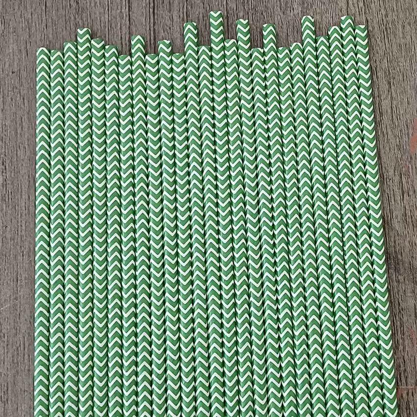 Individually Wrapped Biodegradable Striped Paper Straws
