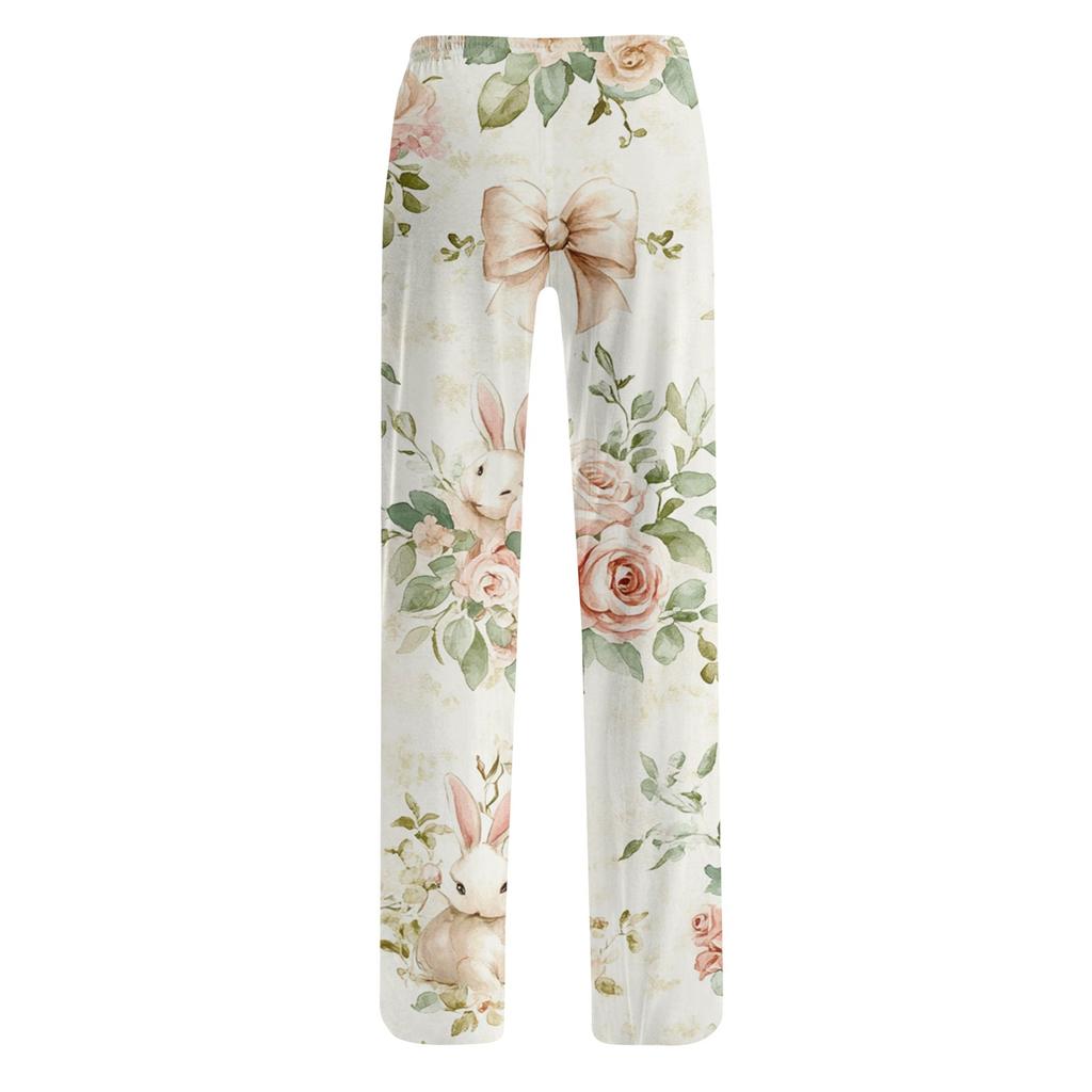 Women's Fashion Loose Casual Easter Printed Casual Pants