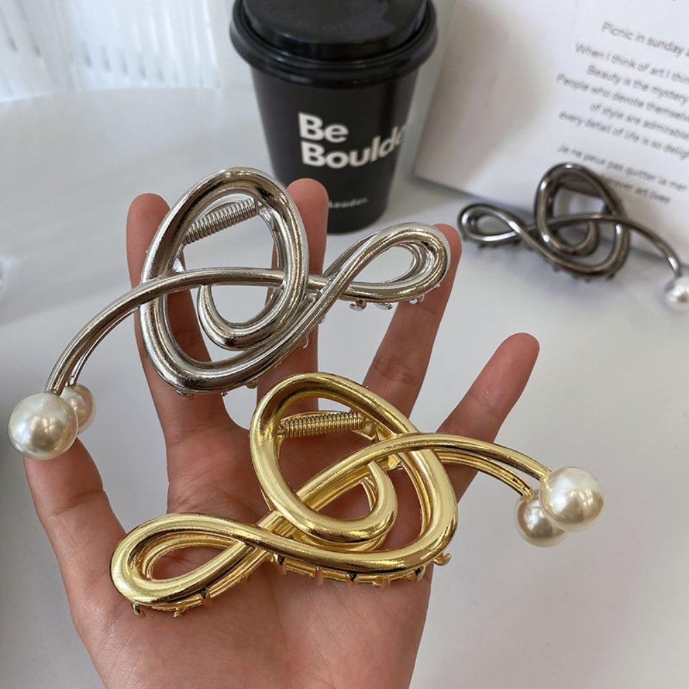 Pearl Music Note Hair Claw Zinc Zinc Zinc Alloy Treble Clef Hair Clip Exquisite   Makeup Hair Clips