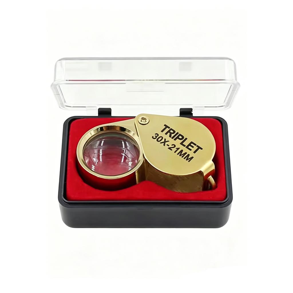 10X 20X 30X Jewelers Loupe Folding Jewllery Magnifier Portable Magnifying Glass Pocket Size Jewelry Magnifier 10-30X Mini Lupa