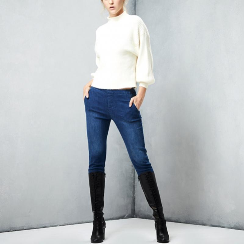 Bang Bang Women S Tailored Fit Half elaStic waiSt Denim 1 Of 2 StyleS