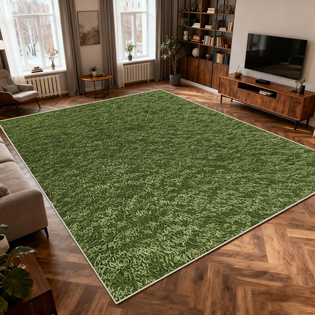 Nordic Light Luxury Solid Fluffy Living Room Carpet Decoration Bedroom Bedside Antiskid Rug Large Area Easy Clean Floor Mats