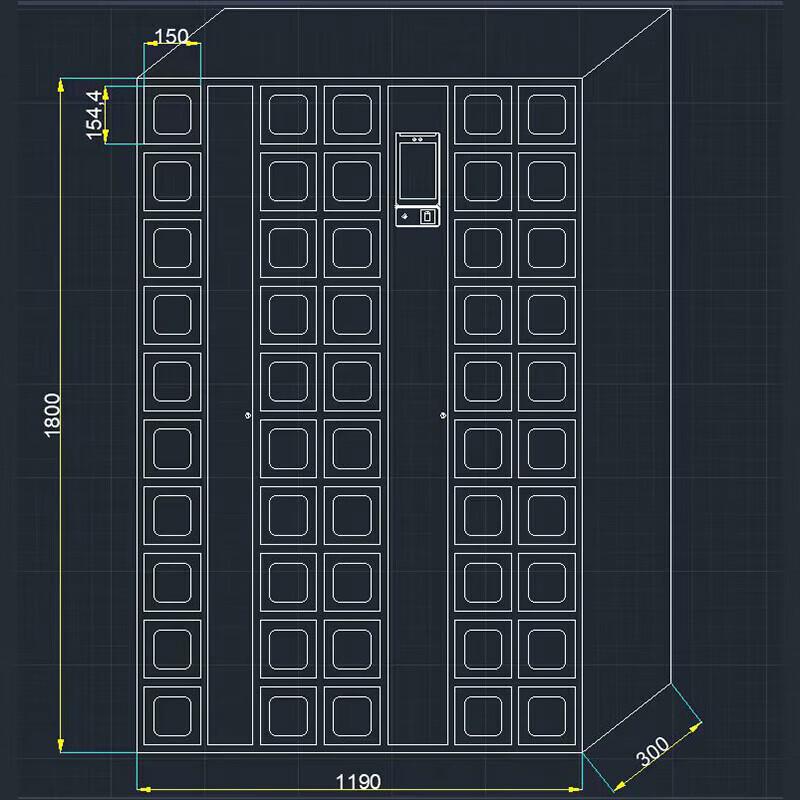 50-Door Smart Phone Charging Cabinet with Acrylic Window