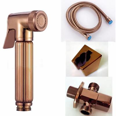 Блестящий Розовое Золото латунный Bidet Sprayer ручной туалетный биде-спрей шаттаф набор медный ванная комната туалетный душ головка струйный набор BD040