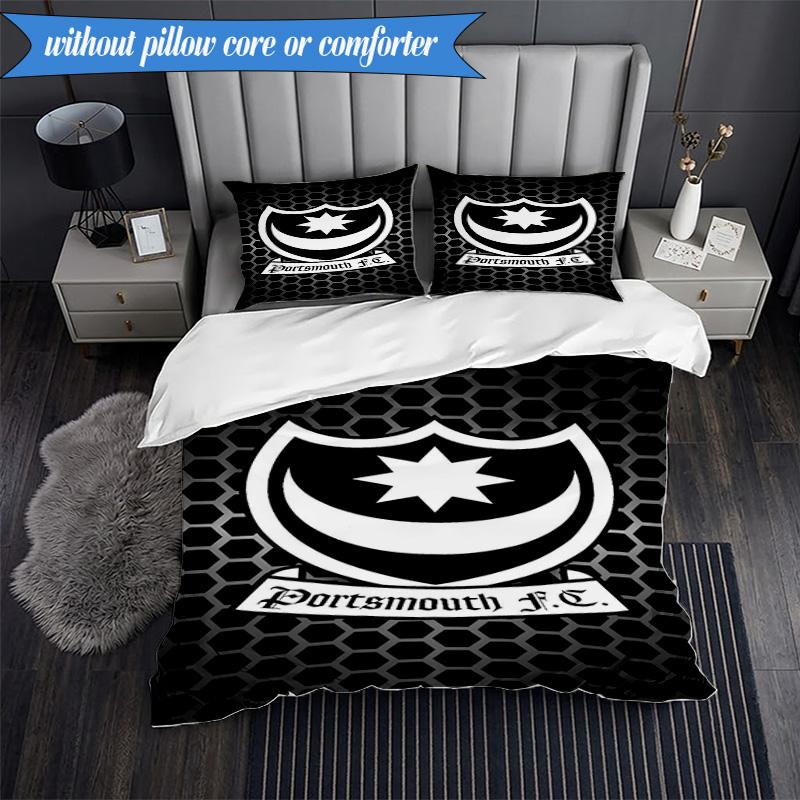 3PCS Ports Fc Crest Printed Soft Bedding Set,Including 1pc Duvet Cover And 2pcs Pillowcases Perfect for Bedroom, Dormitory, Fan gift