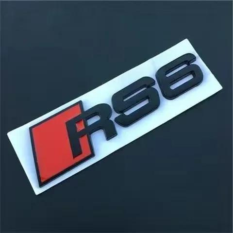 q2 RS6 RS5 2016-2020 ABS Black 4-Ring Logo Car Emblem Front Grill & Rear Trunk Badge Sticker q2 Sport 4-Ring Car Decal