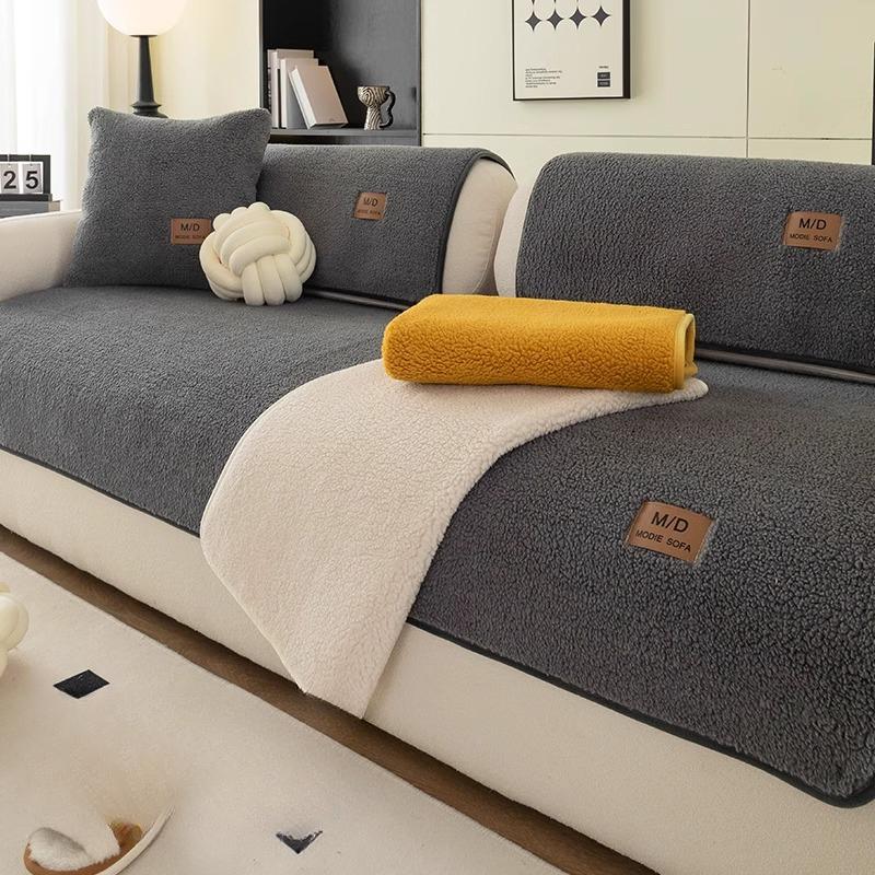 Зимняя бархатная подушка для дивана, легкая роскошная высококачественная нескользящая подушка для сиденья, однотонный чехол для дивана, тканевый чехол