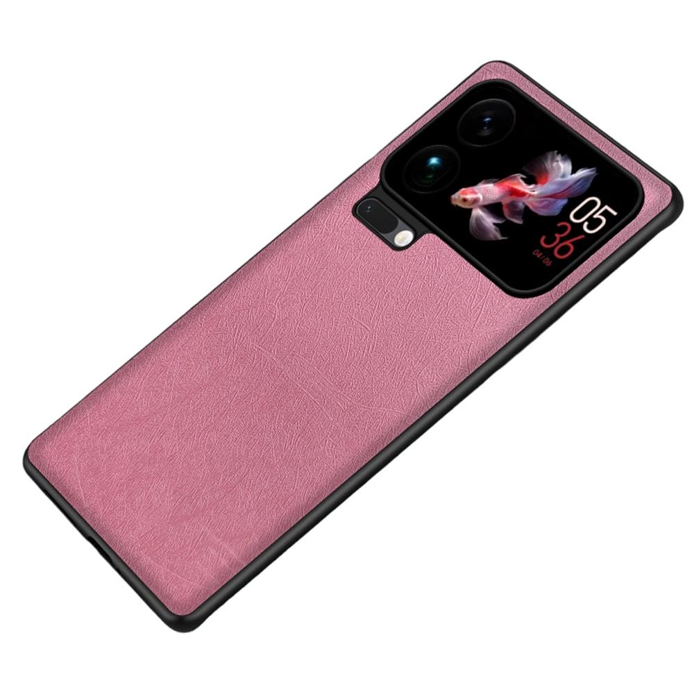 For Xiaomi 17 Pro Case Silk-Textured PU Leather Coated PC TPU Protective Phone Back Cover