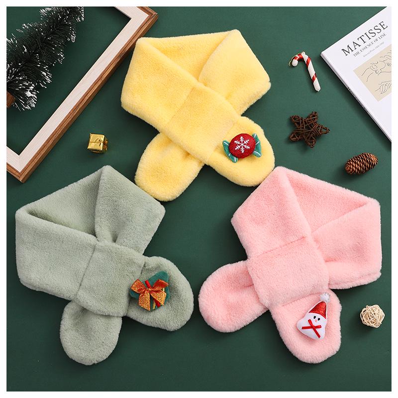 Kids' Plush Cartoon Winter Snood: Christmas Gift Scarf