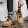 Модные высокие ботинки 2024 года, мужские коричневые кожаные ботинки, модные уличные мотоциклетные ботинки до щиколотки, военные ботинки, мужские зимние тактические ботинки на шнуровке