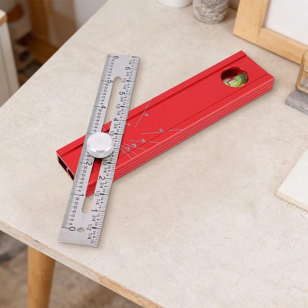 Multi-Function Marking Protractor Foldable Depth Measuring Tool Folding Ruler Building Projects