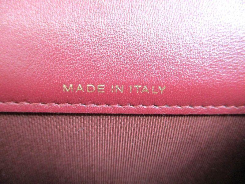 Оригинальный футляр для карточек CHANEL Matelasse CC Logo Bordeaux из кожи #9956, восстановленный