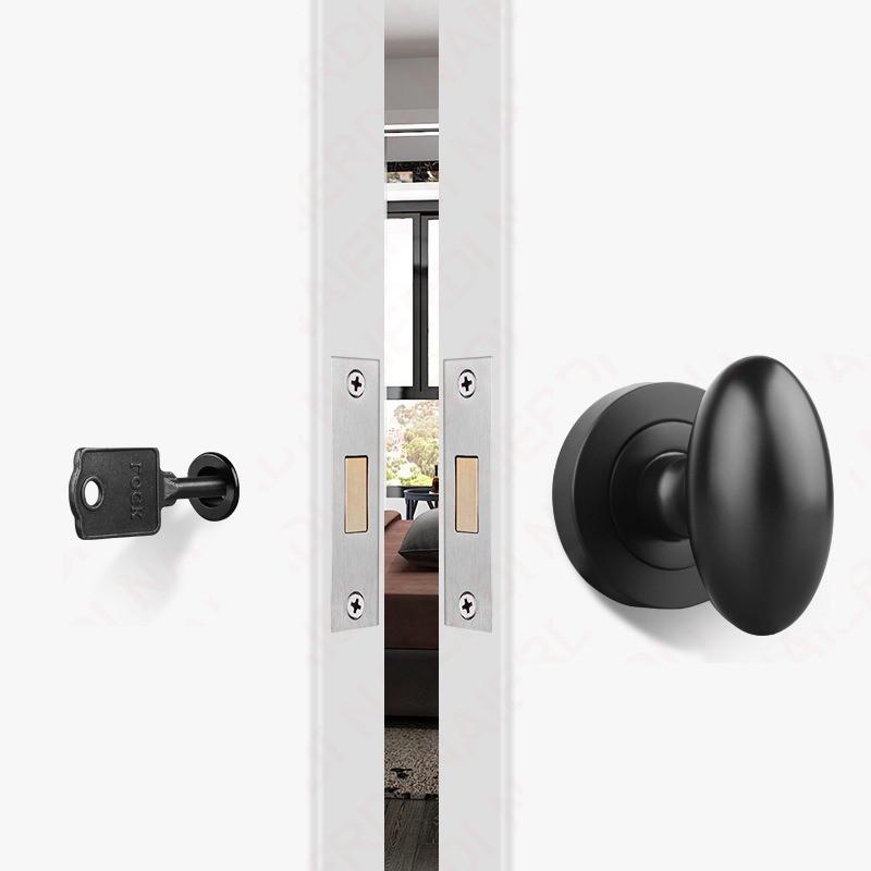 Бесключевой/Скрытый замок для двери с замочной скважиной Набор ручек для двери с замком (цинковый сплав) Приватная ручка для двери Невидимая ручка для раздвижной двери Механический замок