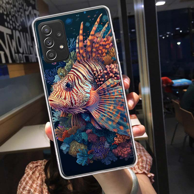 Clown Fish in the Sea or Ocean Phone Case for Samsung A54 A57 A37 A17 A14 A15 A12 A24 A34 A55 A35 A25 A52S A07 A05S A04S A22 A32