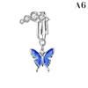 Faux Fake Belly Ring Butterfly Fake Belly Piercing Clip On Umbilical Navel Belly Button Cartilage Clip On Earrings Body Jewelry