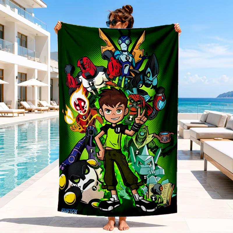 Alien heroes Beach Towel, Microfiber Beach Towel, Perfect For Pool, Beach, Travel, Home Decor Beach Party Fan gifts