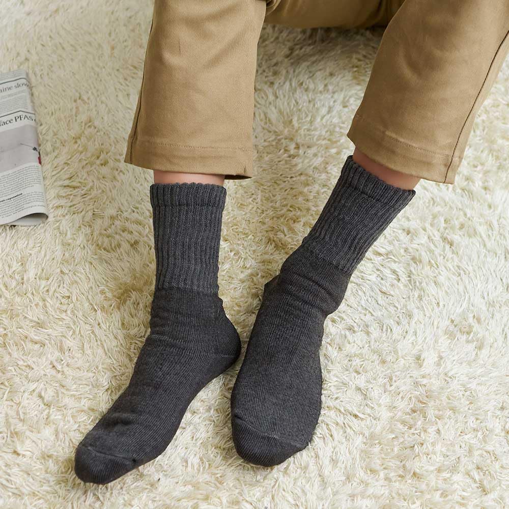 Gunze AGY302 Fire Acedron Теплая Комната Полный Ворс Черные Мужские Носки, Влагоотводящие, Теплогенерирующие, 3-слойные, Вязаные, Дезодорирующие,