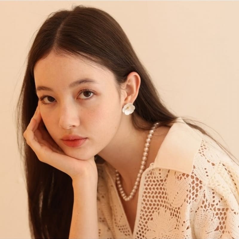 Dana Burton Camellia Pearl Silk Earrings