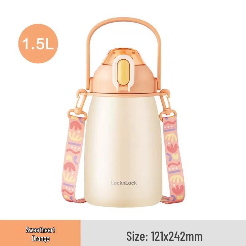 LOCK&LOCK Изолированная бутылка для воды с соломинкой из нержавеющей стали 316L