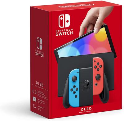 Nintendo Switch EL Neon Неоновый красный (органическая модель) Joy-Con (L) Синий/(р)