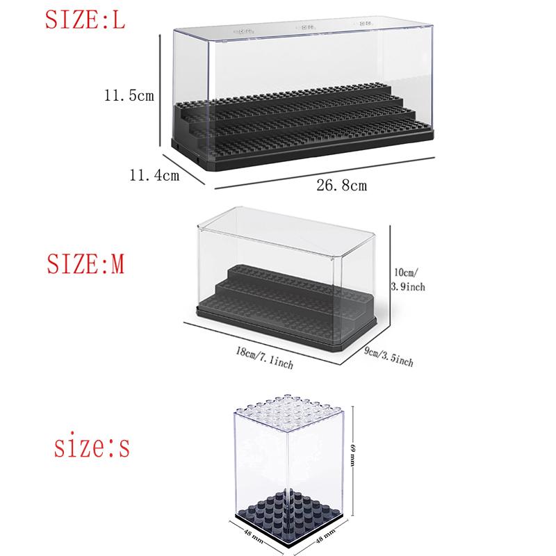 Acrylic Display Case Compatible for Lego Minifigure, Building Block Toy Model, Dustproof Display Case,Action Figure Toys Storage