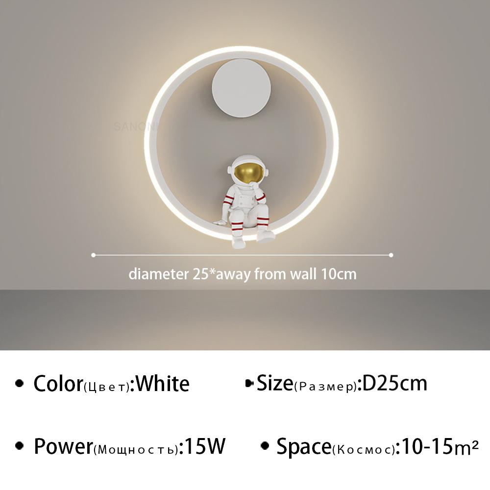 Creative Children Room LED Wall Lamp for Bedroom Bedside Study Aisle Living Modern Astronaut Wall Sconce Luster Lighting Fixture
