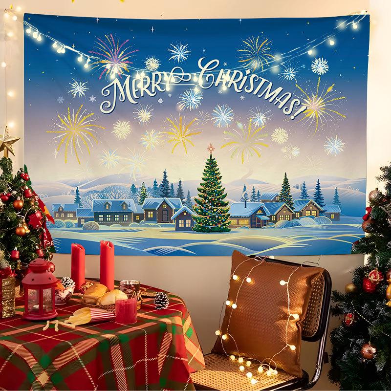 European Christmas Festival Hanging Cloth - Fresh Party Background Decor