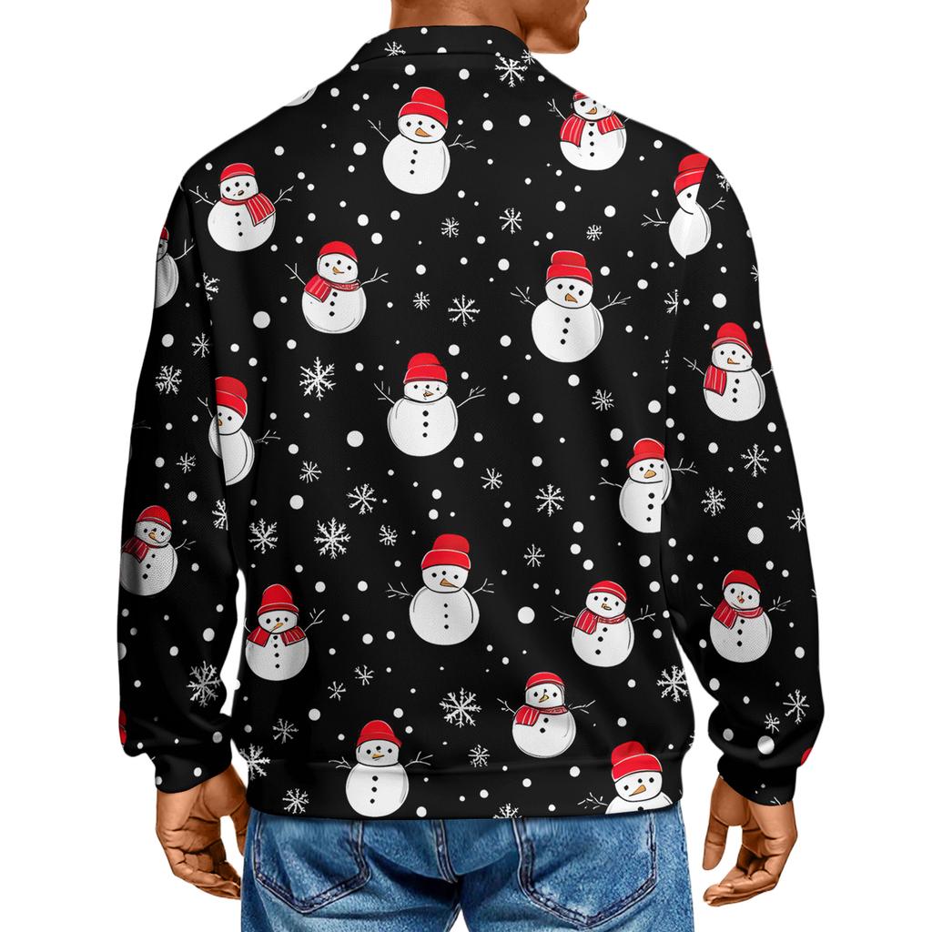 Men's Casual Collared Long-Sleeve Knit Base Layer Top