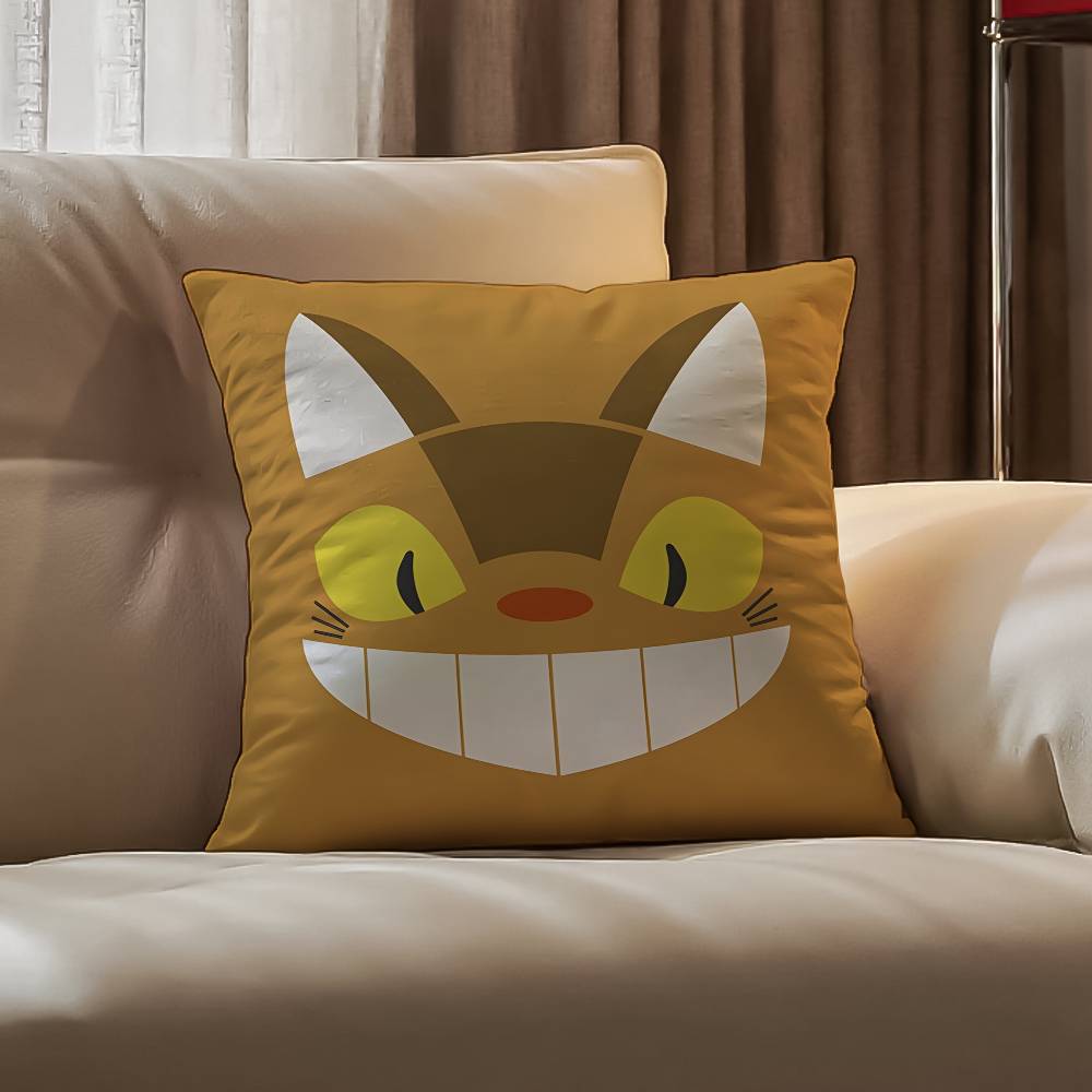 Animei My N-NeighborS T-Totoro Pillow Case Anti-dustmite Pillowcase Invisible Zipper Silky Short Plush Sofa Cushion Cover