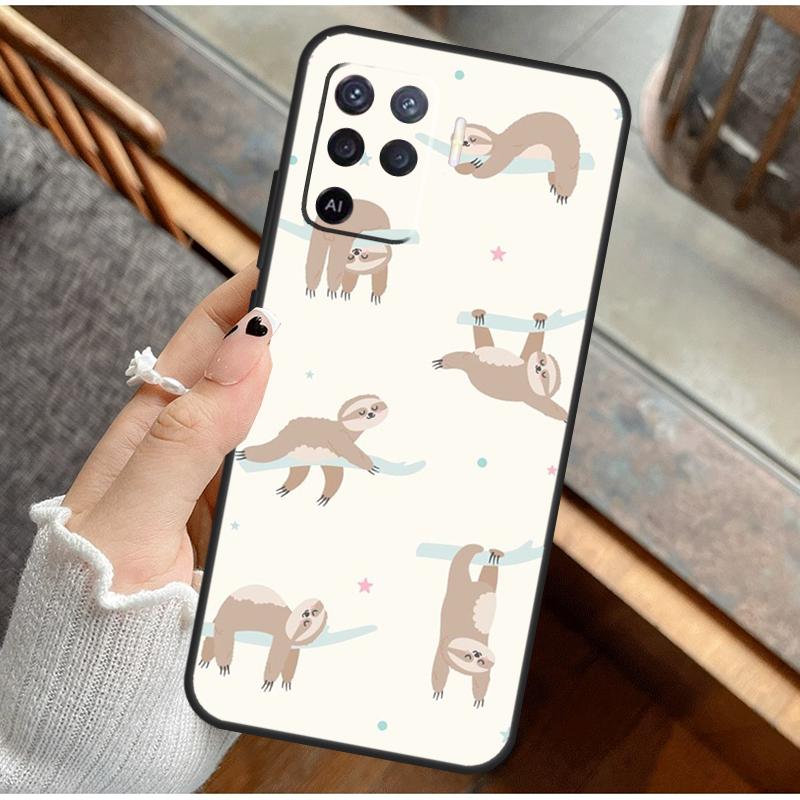 Забавный Милый Ленивец Чехол Для Телефона Для Oppo A38 A58 A74 A15 A80 A60 A40 A94 A54 A98 A78 A18 A16 A76 A96 A17 A77 A57S