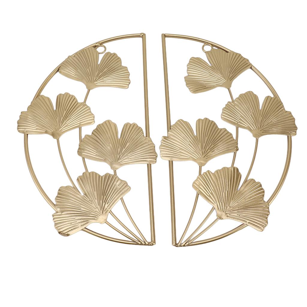 Golden Ginkgo Leaf Wall Hanging Decor Golden Iron Art Wall Sculpture Wall Decor for Living Room Office Study