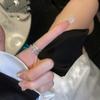 Нишевый дизайн Микро-инкрустация цирконом Холодный ветер Продвинутое чувство Регулируемое кольцо на указательный палец Женская мода Индивидуальность Трендовый Крутой