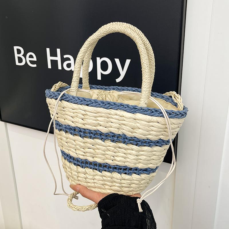 Праздничная пляжная соломенная сумка женская весенне-летняя универсальная сумка большой вместимости плетеная сумка через плечо на одно плечо