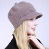 Плюс бархатная теплая кроличья нить женская однотонная берет твист шапка осень-зима женская вязаная кепка с козырьком