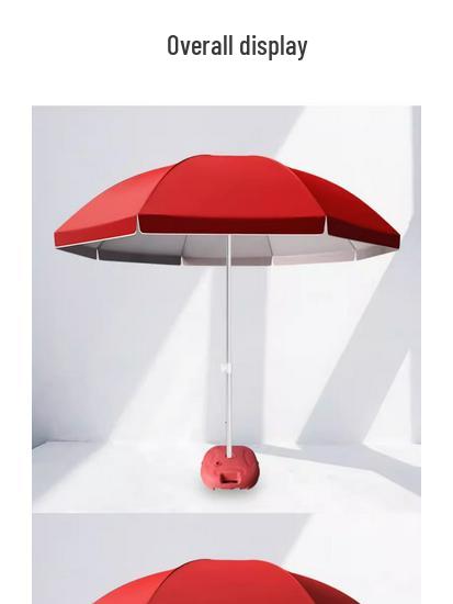 Large Outdoor Sunshade: Special Patio Umbrella with Plastic Base - Fillable with Water or Sand