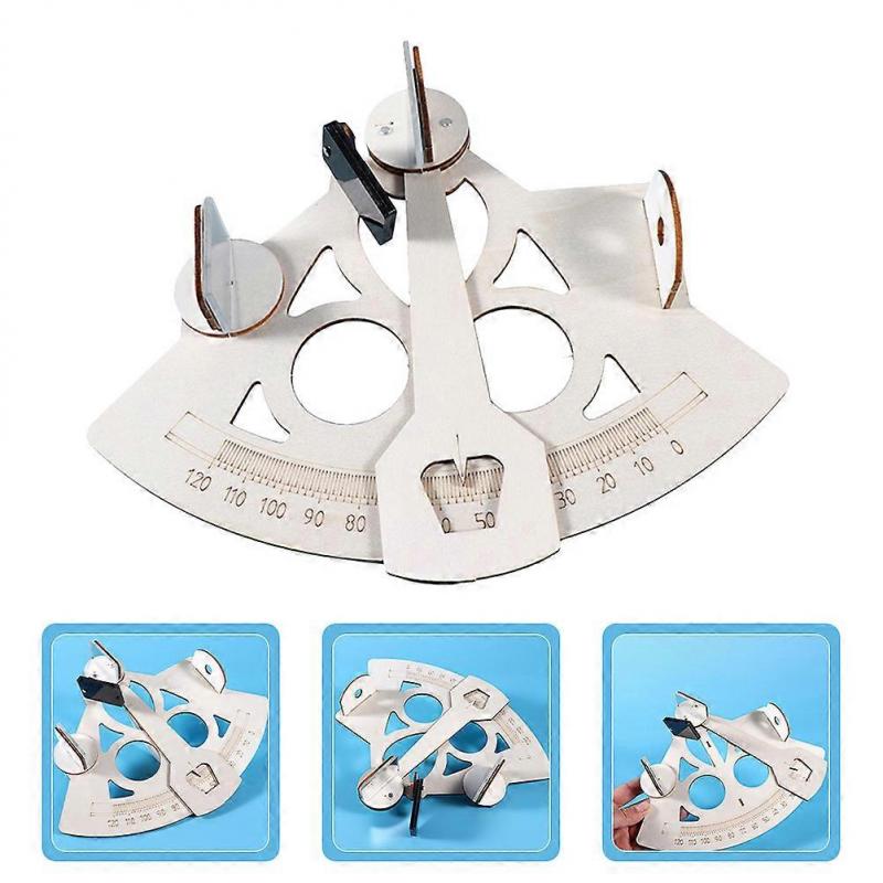 Sixpence Model Nautical Wooden Sextant Assembly Toy for Kids Playing 3Sets