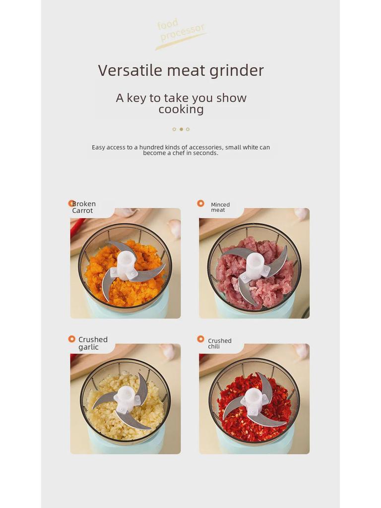 Компактная электрическая мясорубка и овощерезка с многофункциональным миксером для домашнего использования