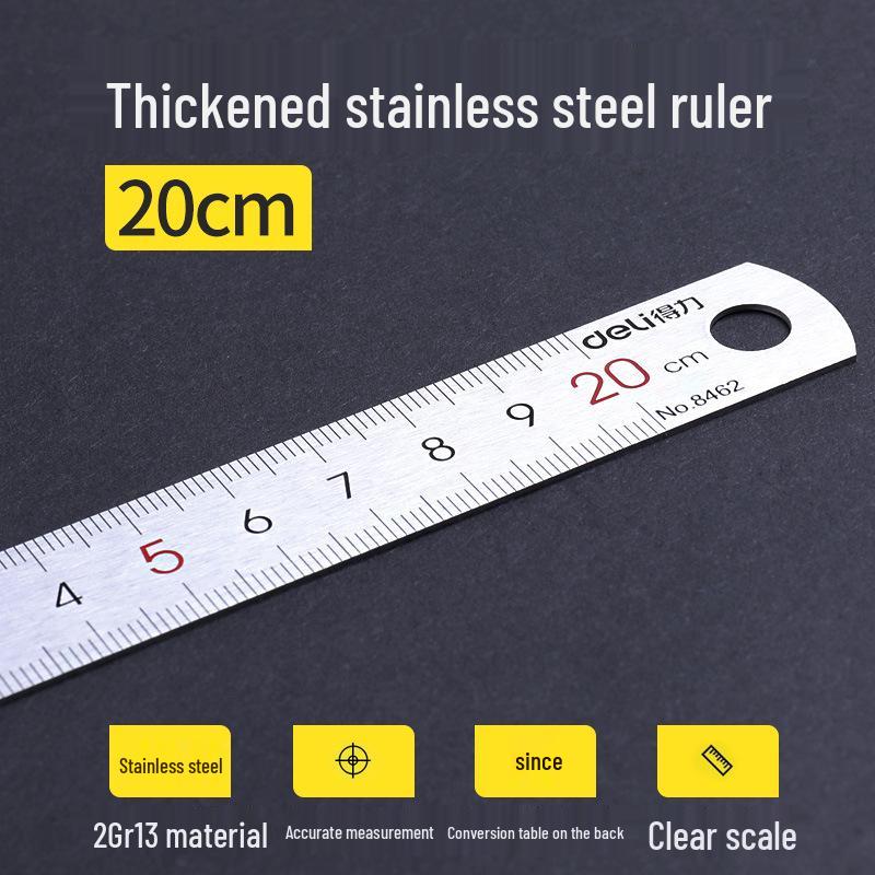 Линейка из нержавеющей стали, 15/20/30/50см - Прецизионный офисный инструмент