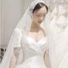 Pearls Pearls Tulle Bridal Veil Vintage Wedding Veil Elegant Waist Length Drop Veil For Women